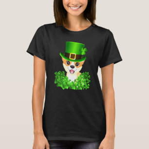 T-shirt Chapeau de lutin Shamrock Corgi Chien St Patricks