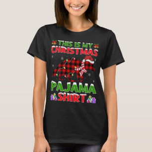 T-shirt Chapeau de Noël C'est mon pyjama de Noël Raccoon