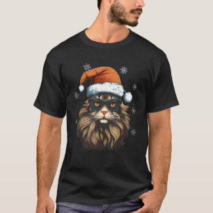 T-shirt Chapeau de Noël de Santa pour chat humour des fête