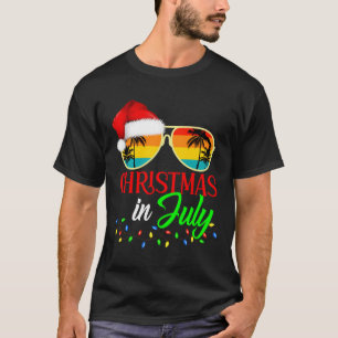 T-shirt Chapeau de Noël en Juillet Lunettes de soleil Vaca