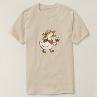 T-shirt Chapeau de paille de canard mignon amateur de vin