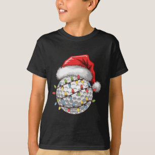 T-shirt Chapeau de Père Noël de balle de golf Arbre de Noë
