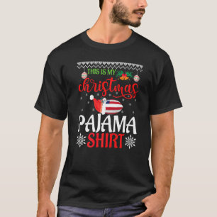 T-shirt Chapeau de Père Noël en pyjama de Noël américain U