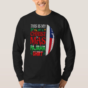 T-shirt Chapeau de Père Noël en pyjama de Noël USA Footbal