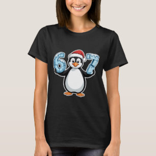 T-shirt Chapeau de Père Noël Pingouin 67 Numéros Glacés No