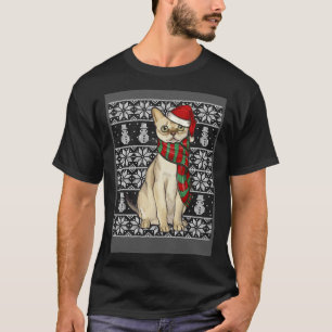 T-shirt Chapeau de Père Noël Xmas Singapura Chat Noël laid