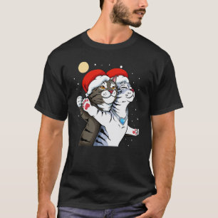 T-shirt Chapeau de Santa Chat Mème Noël Pyjama Chat Chato