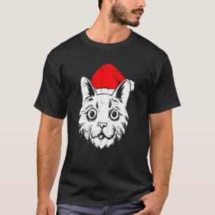 T-shirt Chapeau de Santa Chat Noël Pyjama Mignon Chat Chat