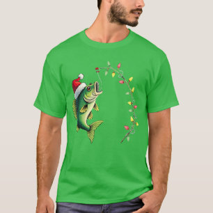 T-shirt Chapeau de Santa drôle de pêche à la basse Pâques