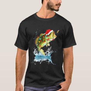 T-shirt Chapeau de Santa drôle de pêche à la basse Pâques