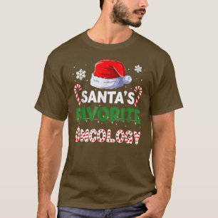 T-shirt Chapeau de Santa préféré de l'infirmière en oncolo