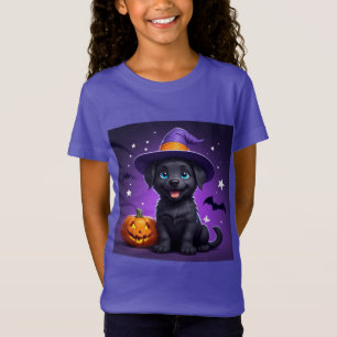T-Shirt Chapeau de Sorcière pour Chiots Mignons Halloween