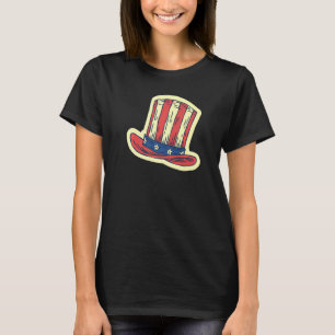 T-shirt Chapeau Joyeux 4 Juillet Drapeau Américain Usa Ass