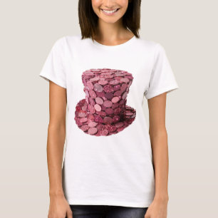 T-shirt Chapeau PINK COIN argenté avec texte 3D Snappy
