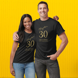 T-shirt Chapitre 30 30e fête d'anniversaire Noir et or