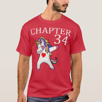 T-shirt chapitre 34 licorne dabbing heureux anniversaire 3