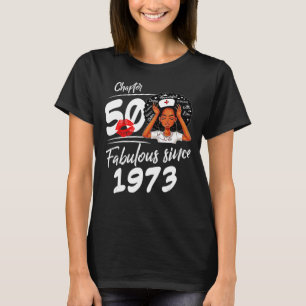 T-shirt Chapitre 50 Fabuleux depuis 1973 Black Girl Birthd