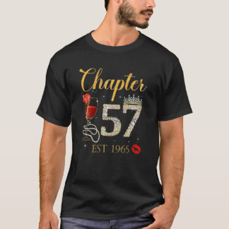 T-shirt Chapitre 57 Years EST 1965 57Th Birthday Red Rose