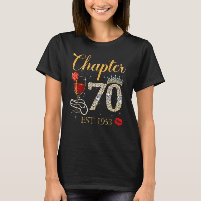 T-shirt Chapitre 70 ans EST 1953 70e anniversaire Red Rose (Devant)