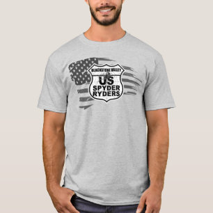 T-shirt Chapitre de la vallée de Blackstone - Drapeau bw