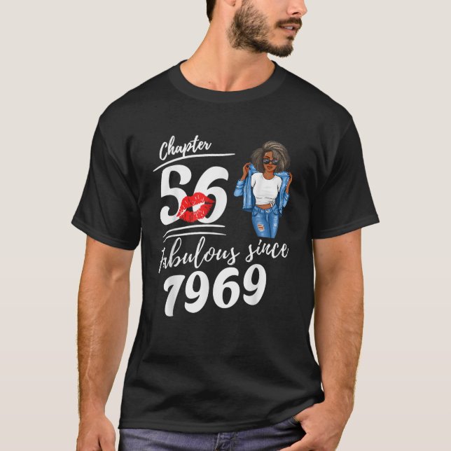 T-shirt Chapter 56 Fabulous Since 1969 56th Birthday Afro  (Devant)