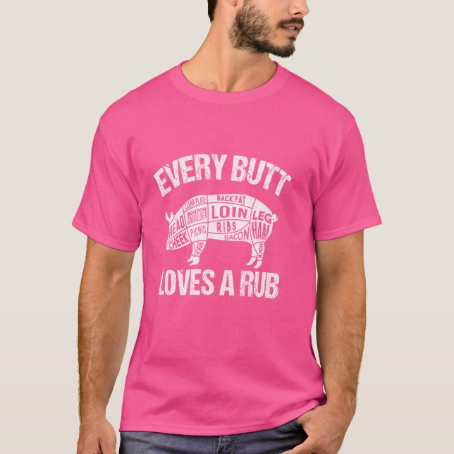 T-shirt Chaque Beurre Aime Un Bon Fumeur BBQ Grillant BBQ  (Devant)