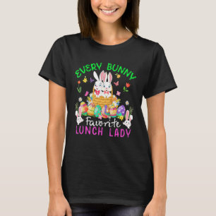 T-shirt Chaque Bunny Favori Lunch Lady Deux Bunnies Avec E
