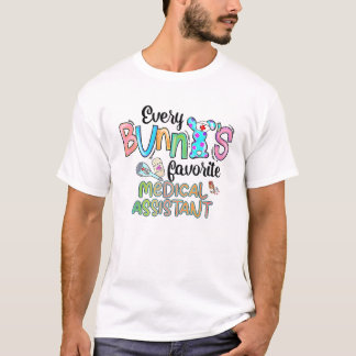 T-shirt Chaque Bunny's Favorite Assistant Médicale Happy E