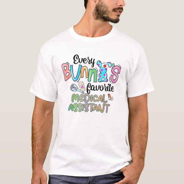 T-shirt Chaque Bunny's Favorite Assistant Médicale Happy E (Devant)