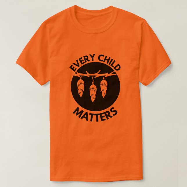 T-shirt chaque enfant compte une chemise orange jour (Design devant)