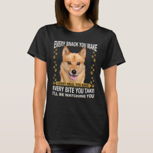 T-shirt Chaque Snack Vous Faites Finlandais Spitz Chien Ma