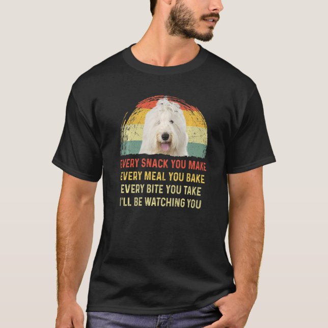 T-shirt Chaque Snack Vous Faites Vieil Anglais Cheepdog Ch (Devant)