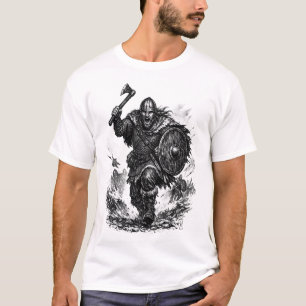 T-shirt Charge du guerrier Viking - Bataille à l'encre
