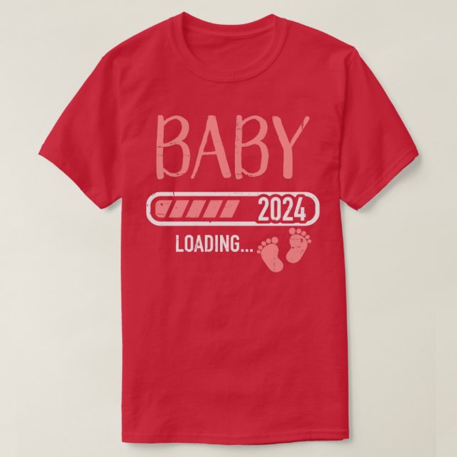 T-shirt Chargement bébé 2024 pour faire-part de grossesse (Design devant)