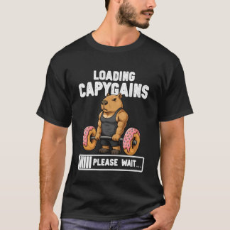 T-shirt Chargement Capygains Capybara Levage de Poids Drôl