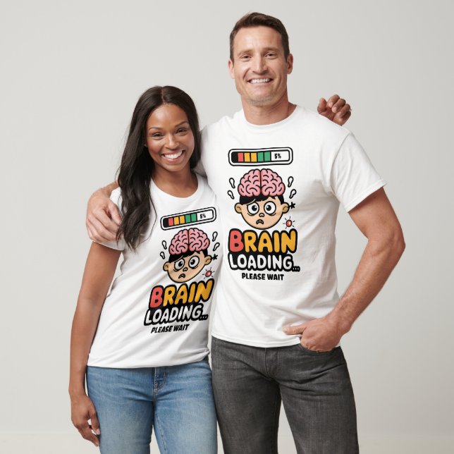 T-shirt Chargement du cerveau drôle de dessin de dessin (Unisexe)