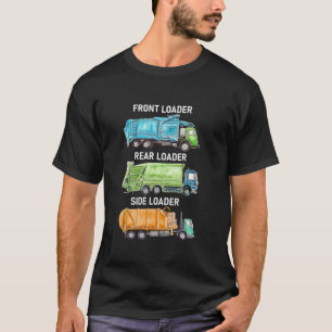 T-shirt Chargeur latéral avant Recyclage de déchets Camion