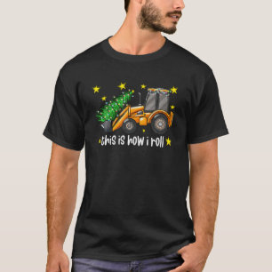 T-shirt Chariot de construction pour excavateur de Noël