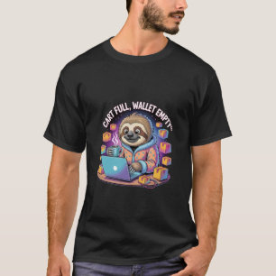 T-shirt Chariot plein portefeuille vide drôle de shopping