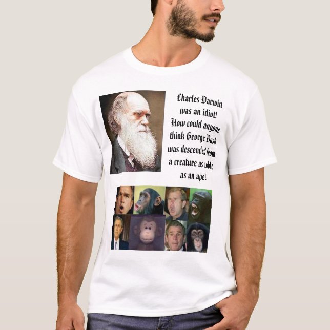 T-shirt Charles Darwin, bush_ape, Charles Darwinwas… (Devant)