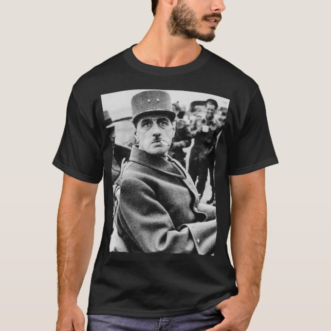 T-shirt Charles De Gaulle Portrait militaire (Devant)