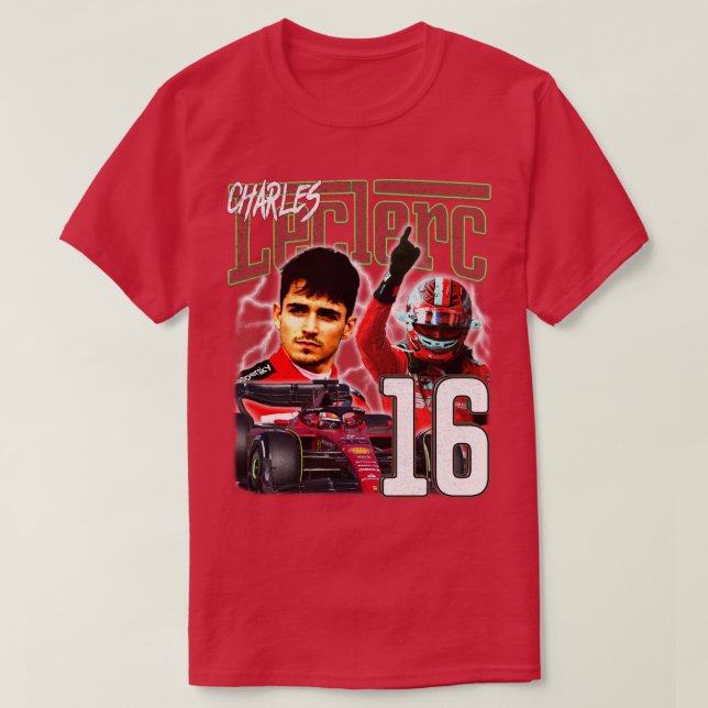 T-shirt Charles Leclerc Style Vintage (Design devant)