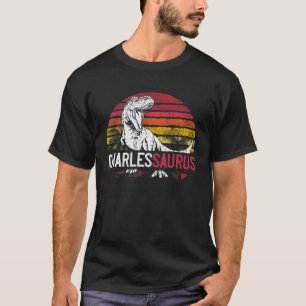 T-shirt Charles Saurus Funny Dinosaure personnalisé T Rex