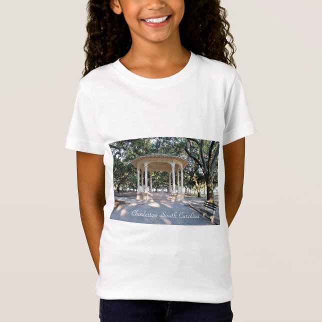T-Shirt Charleston Caroline du Sud, Gazebo, Batterie (Devant)