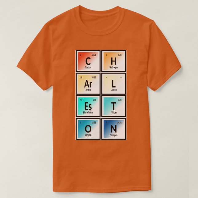 T-shirt Charleston City Tableau périodique des éléments (Design devant)