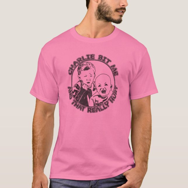 T-shirt Charlie m'a mordu (la chemise légère) (Devant)