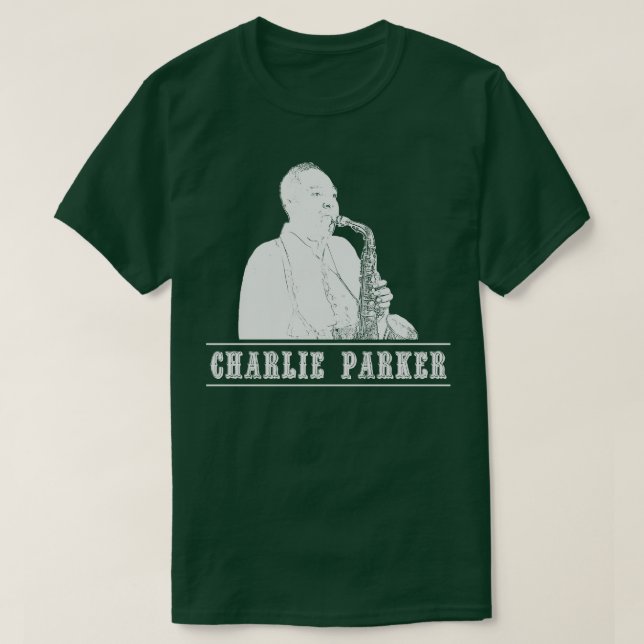 T-shirt Charlie Parker blanc rétro (Design devant)