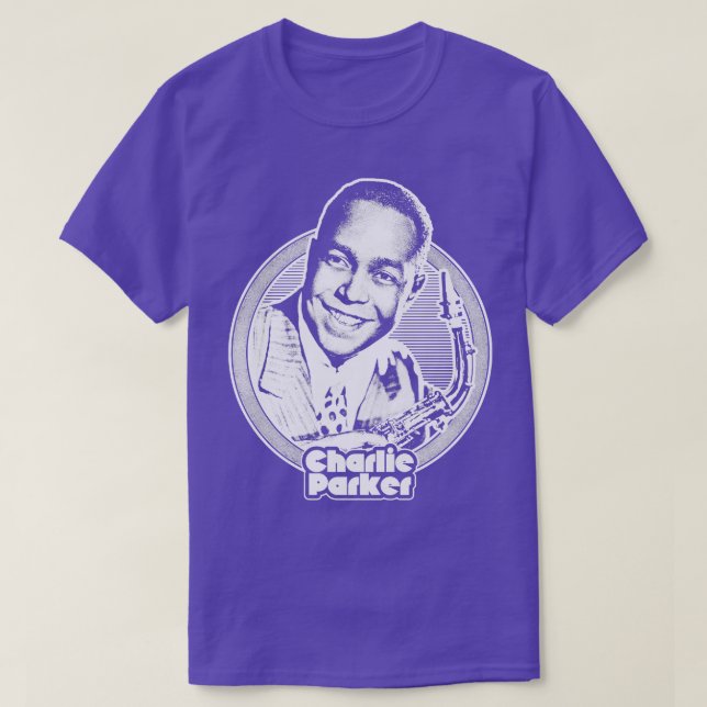 T-shirt Charlie Parker Retro Jazz Music Design (Design devant)