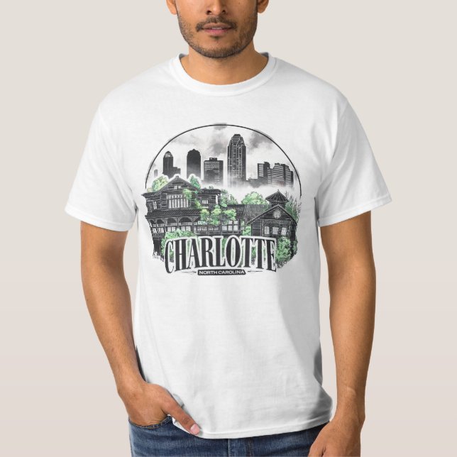 T-shirt Charlotte City Caroline du Nord USA (Devant)
