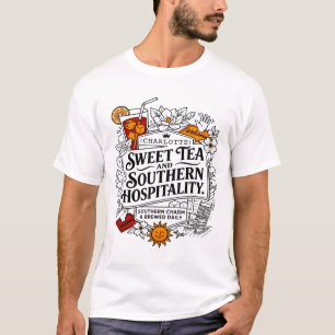 T-shirt cHARLOTTE nORTH cAROLINA tHÉ sUCré hOSPITALITÉ dU